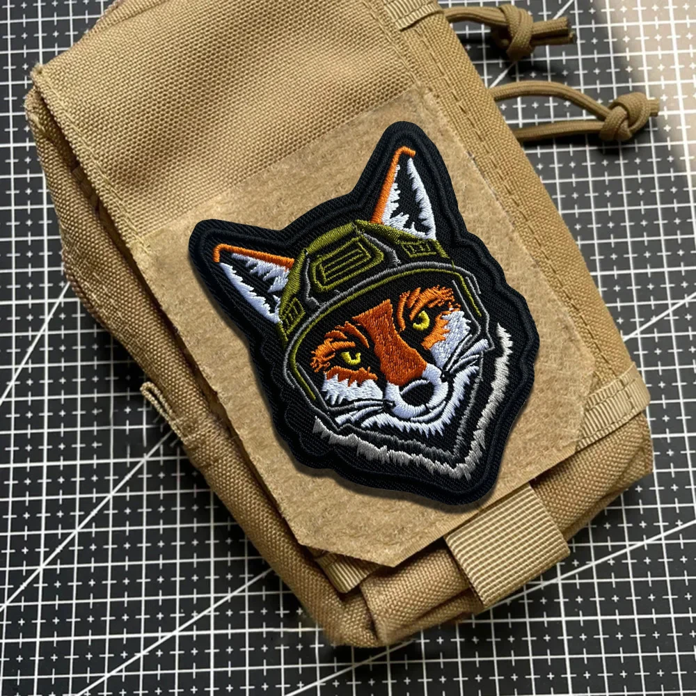 Parche táctico de zorro para casco, parches de gancho y bucle bordados divertidos, insignia de moral militar, brazalete del ejército, pegatinas para mochila - imagen 5