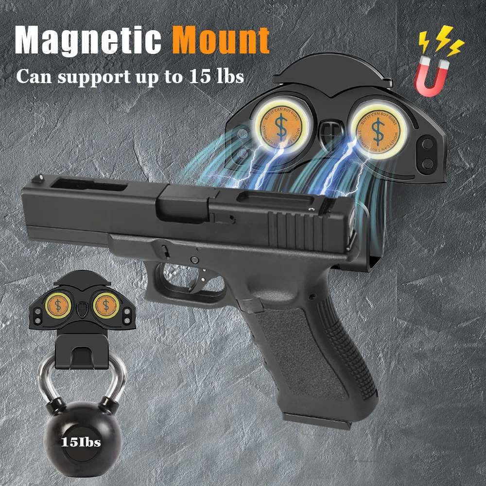 Soporte magnético para pistola, soporte para revólver y pistola magnético montado en la pared con protección de gatillo - imagen 2