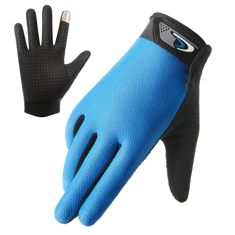 Guantes de pesca para ciclismo pantalla táctil antideslizantes dedo completo malla fina transpirable guantes para bicicleta guantes de secado rápido para hombres y mujeres