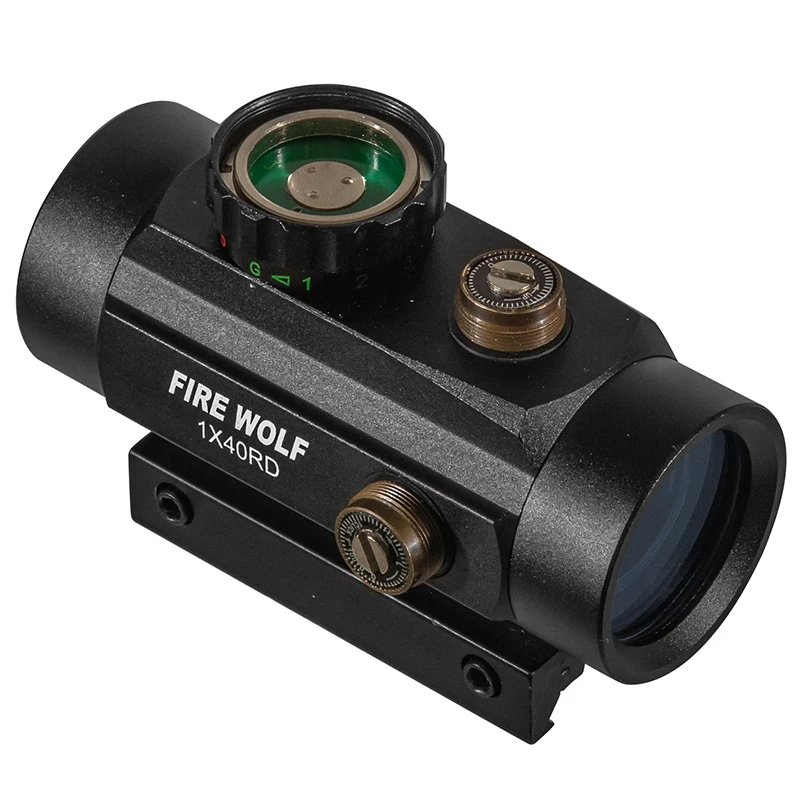 FIRE WOLF-mira telescópica holográfica táctica para caza, mira telescópica de Rifle ajustable, puntos rojos y verdes, 1x40 - imagen 4