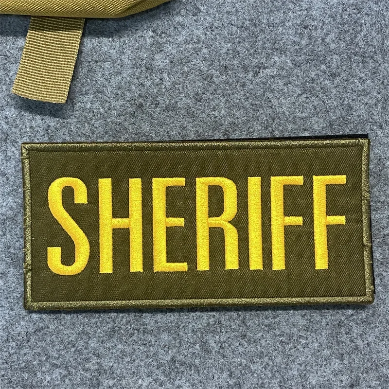 Parche bordado de SHERIFF de EE. UU., apliques para ropa, identificación de seguridad, insignia de disfraz, gancho y lazo, brazalete, parches de mochila - imagen 4