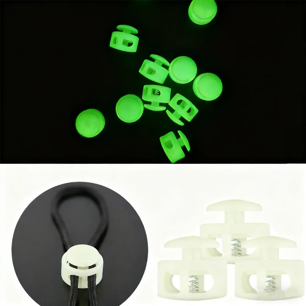 Hebilla luminosa de nariz de cerdo, cuerda de paraguas para exteriores de 4mm, bloqueo de presión, botón de ajuste elástico EDC, accesorio para mochila