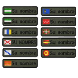 Parche táctico verde militar con nombre personalizado – Insignia de rayas