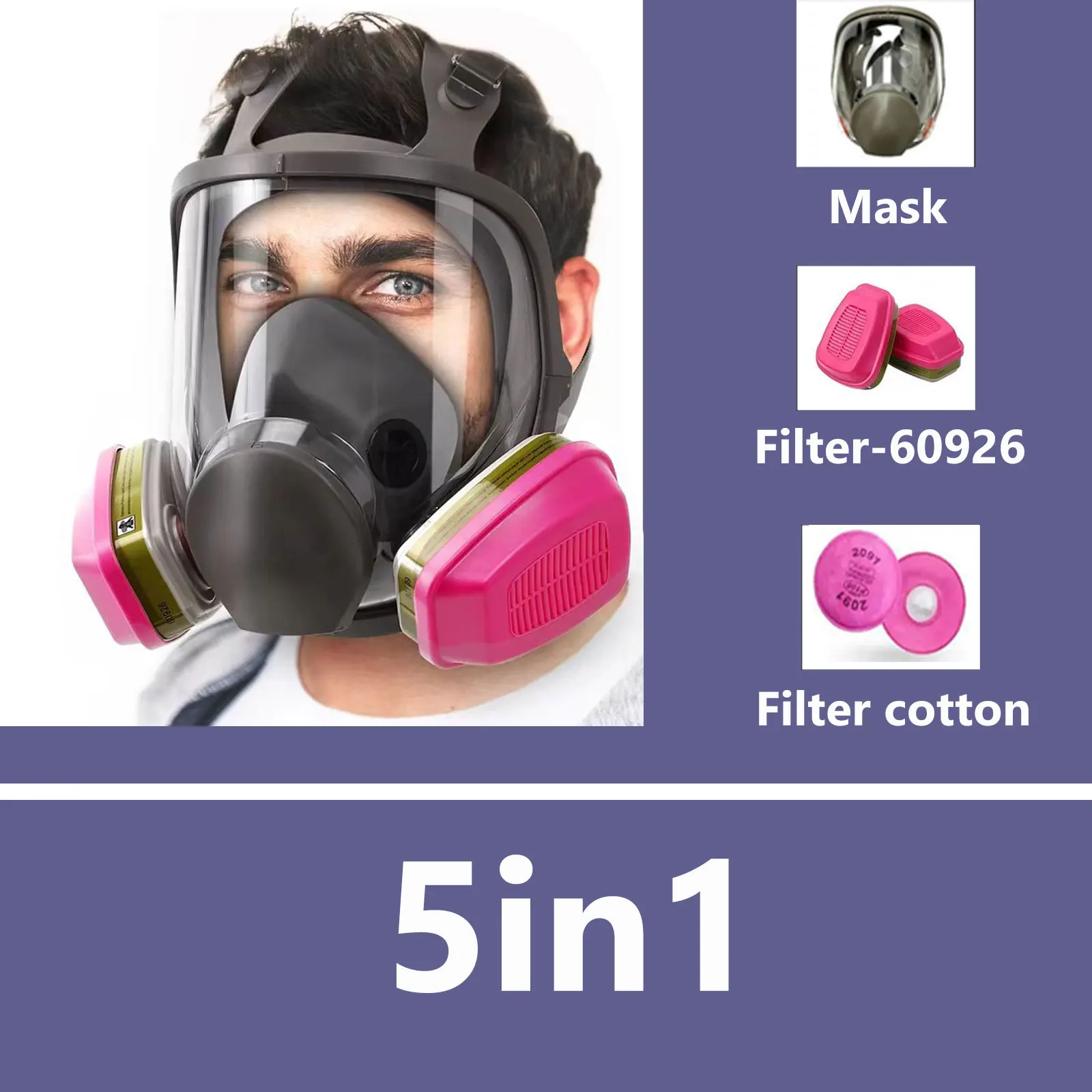 Respirador de cara completa para pintura, soldadura y resina