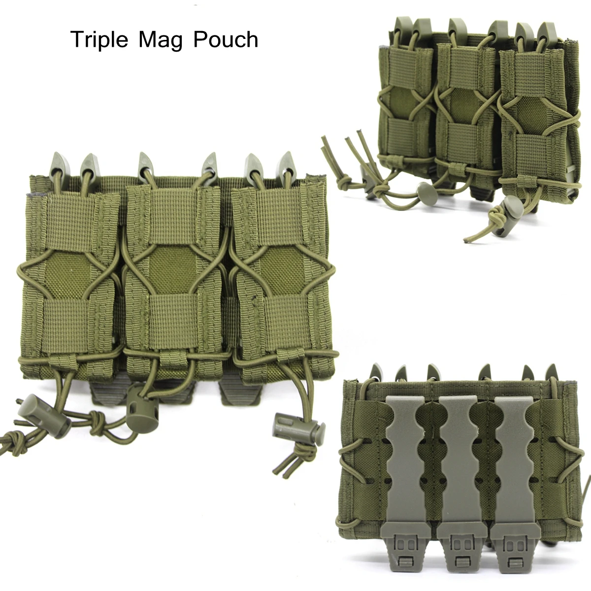 Bolsa para revistas Triple de 9mm, bolsa táctica Molle doble para revistas, bolsas magnéticas de doble capa, soporte Universal para cartuchos para caza