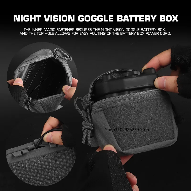 Bolsa contrapeso casco táctico nailon – Portabatería airsoft - imagen 3