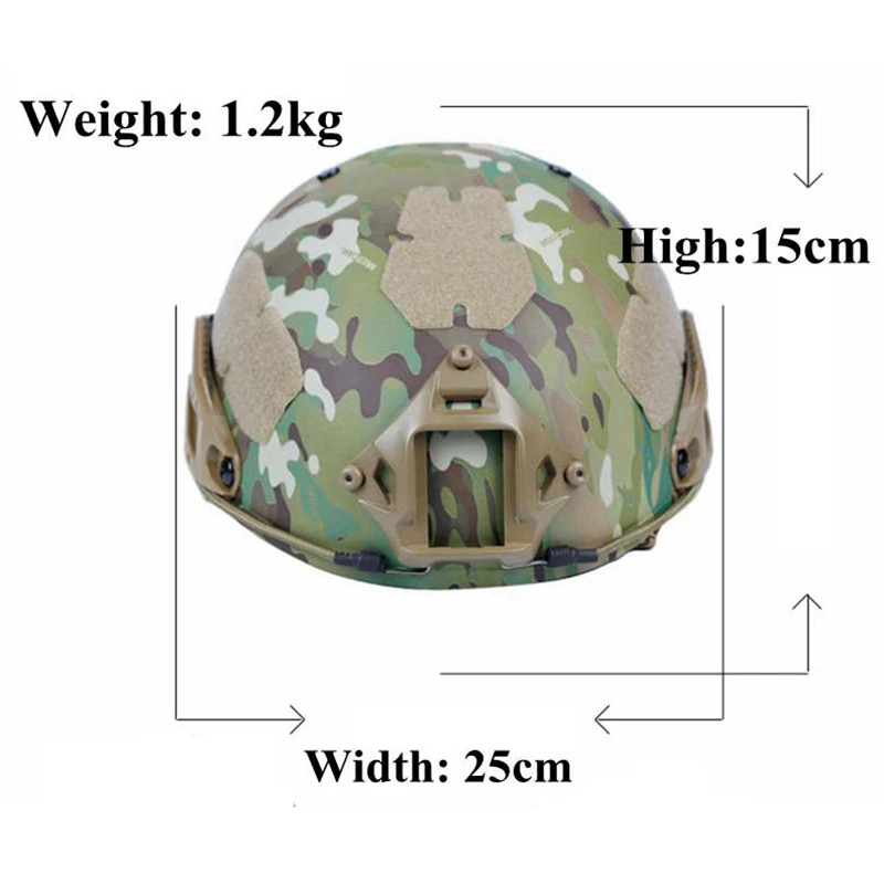 Casco táctico con montura visión nocturna – Protección entrenamiento paintball - imagen 4