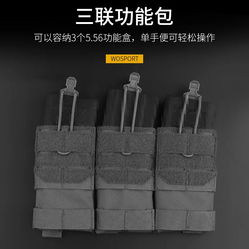 Equipo táctico del ejército para exteriores, chaleco de camuflaje, paquete Triple, Molle, multiusos, juego de Paintball, Kit de accesorios, 5,56 - imagen 5