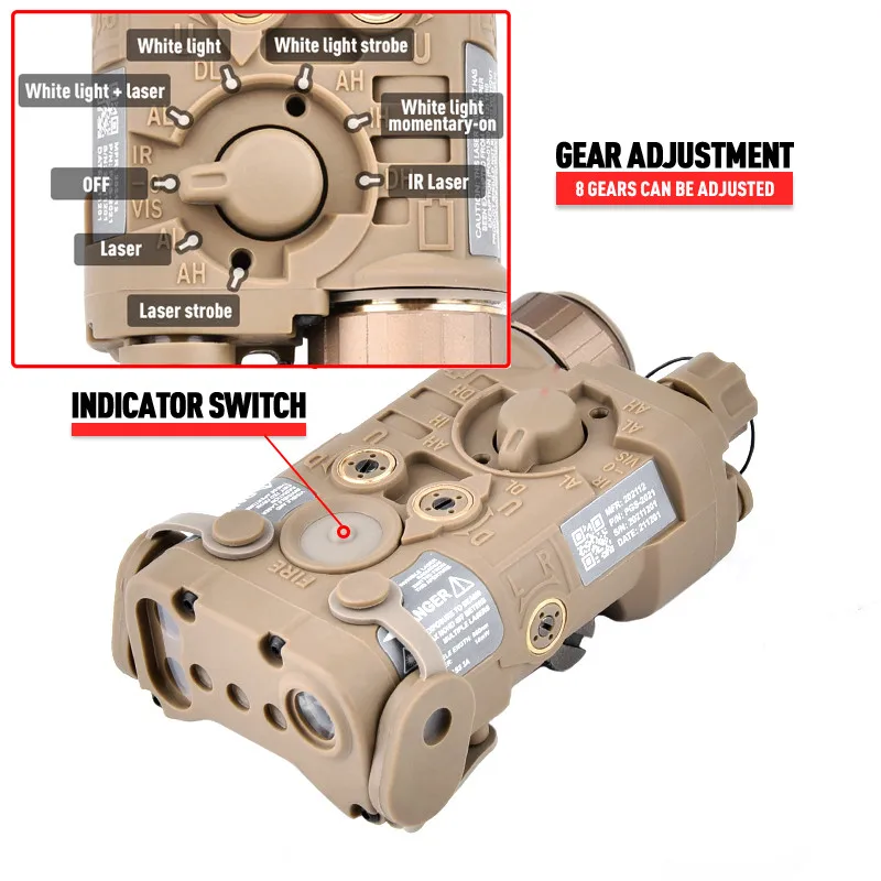 WADSN L3 NGAL IR puntero láser, punto rojo, azul, verde, indicador láser PEQ 15 NGAL, mira infrarroja, arma, puntería, linterna Airsoft - imagen 2