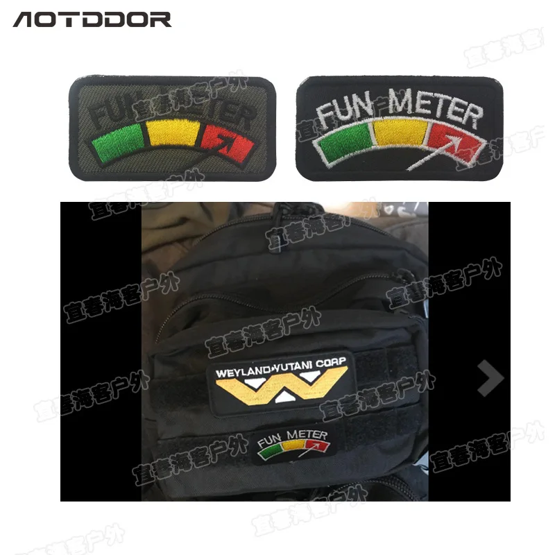 Pegatina de tela con indicador de combustible, parche táctico de costura bordado para ropa, gancho y anillo, parches militares en anillo de ropa - imagen 4