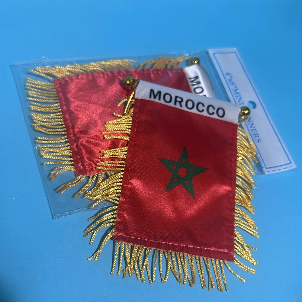 SKY FLAG bandera de coche Marruecos, poliéster impresa ambos lados - imagen 5