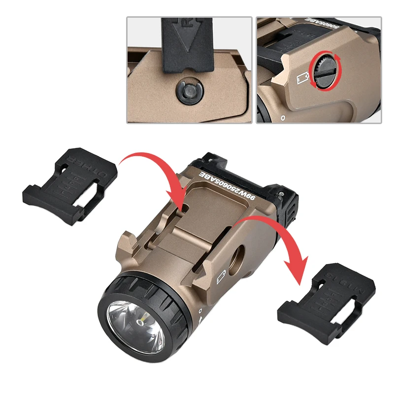 WADSN SG-linterna de pistola táctica, Mini luz estroboscópica de Metal para M1913 y otros sistemas de riel de 20mm, equipo de caza Airsoft, lámpara LED - imagen 5