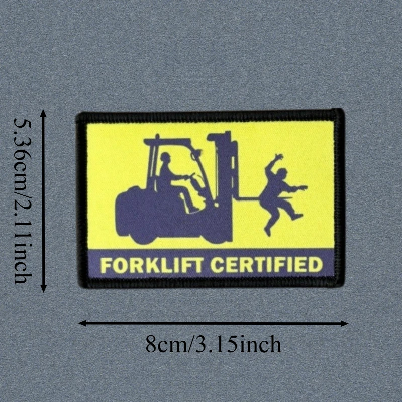 Parche de impresión certificado para montacargas, chaleco táctico, insignia de moral con gancho y bucle, pegatinas decorativas para mochila, parches para brazalete para ropa - imagen 3