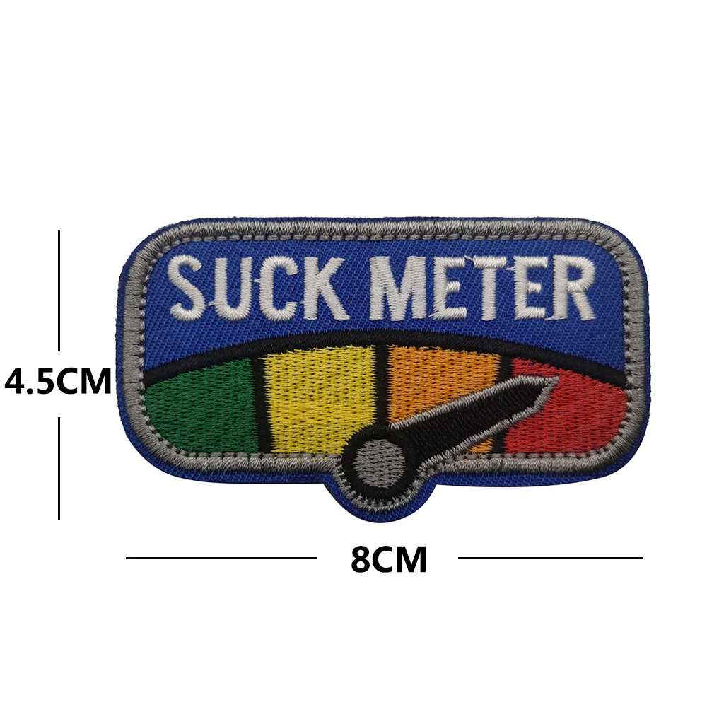 FUN METER parches bordados, medidor de succión, flecha direccional, rojo, amarillo, verde, aplique para ropa, mochila, insignias, gancho, bucle - imagen 2