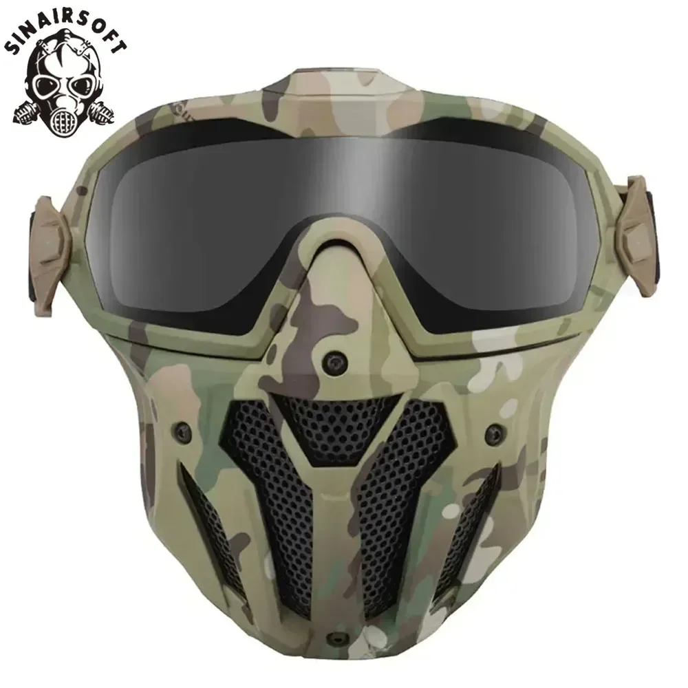 Máscara Airsoft, gafas desmontables con ventilador antiniebla, máscara protectora táctica de Paintball, máscara facial completa, gafas CS de tiro - imagen 2