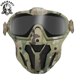 Máscara Airsoft con Gafas Desmontables y Ventilador Antiniebla