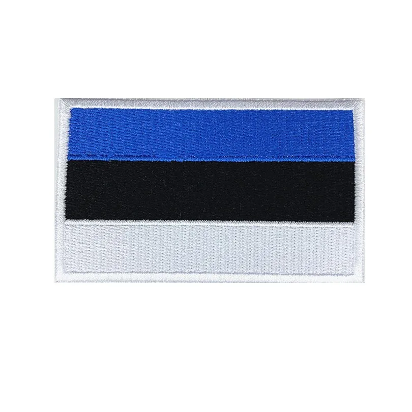 Parches bordados de bandera de Estonia para ropa, rayas, emblema táctico del ejército militar, apliques, insignias