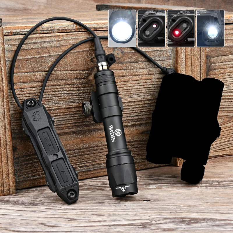 WADSN PEQ15 PEQ-15 mira de rayos de puntería roja y verde M300 M600 linterna luz LED blanca interruptor de enchufe doble compatible con riel Picatinny de 20mm - imagen 3