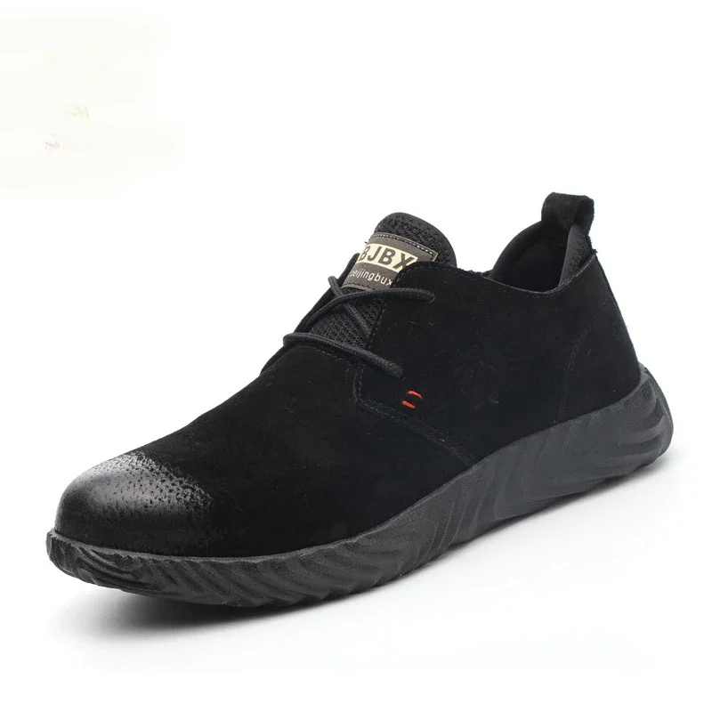 Zapatos de seguridad con punta de acero para hombre, calzado de cuero a prueba de balas, suelas ligeras de aislamiento, soldador de sitio, bota de seguridad para el trabajo - imagen 5