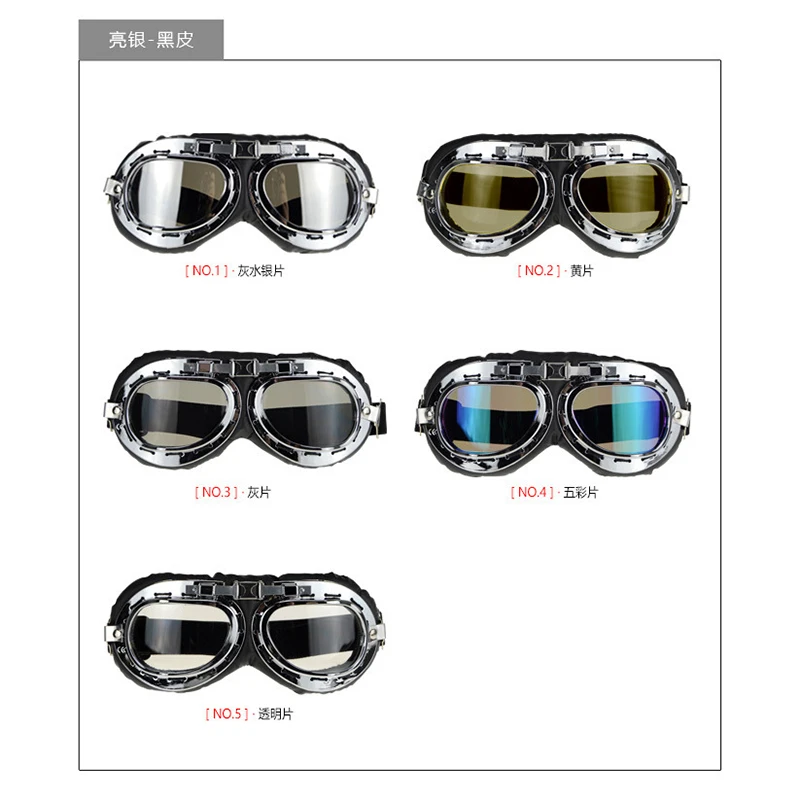 Gafas vintage para casco de motocicleta - A prueba de viento y arena - imagen 2