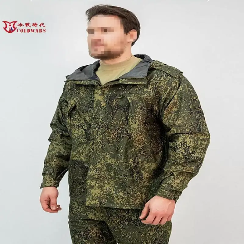 Conjunto de traje de entrenamiento de concha dura de camuflaje ruso VKBO lv6 EMR, chaqueta de cubierta impermeable con capucha para hombre verde pequeño - imagen 5