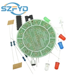 Kit luz LED giratoria colorida control voz DIY electrónica estudiantil