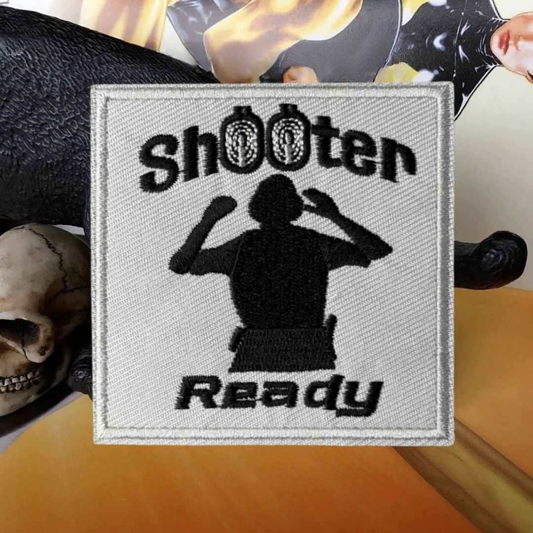 Parche listo para tirador, insignia de moral táctica, parches bordados con gancho para ropa, pegatina de equipo militar - imagen 5