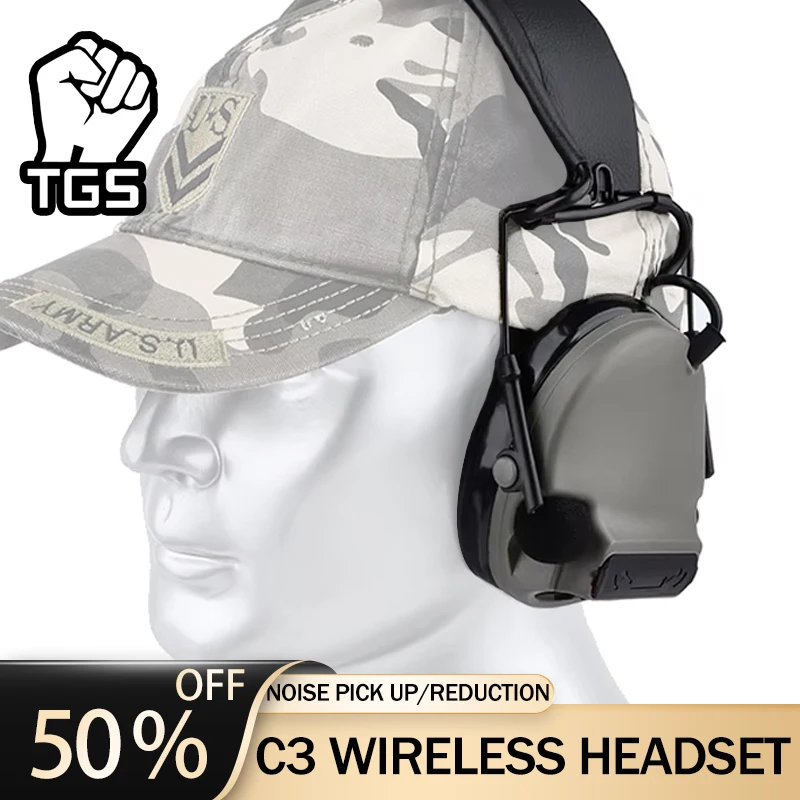 WADSN C3 auriculares tácticos de recogida activa con cancelación de ruido protección auditiva Airsoft comunicación de caza al aire libre