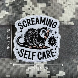 Parche táctico bordado gambá – insignia moral con velcro