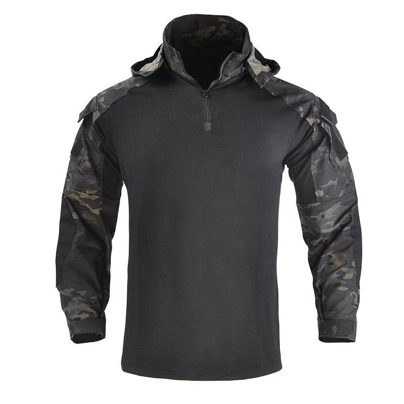 Camiseta de combate con capucha para hombre, camisa de caza táctica, uniforme de combate de camuflaje, camiseta fresca con capucha de manga larga, equipo para hombre - imagen 4