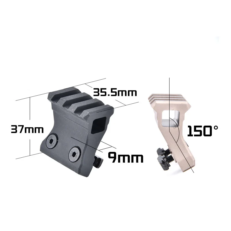 WADSN-linterna táctica Mlok Keymod DD, montaje de 20mm, bloqueo de roca compensado en las 1 en punto, riel Picatinny de 20mm, Compatible con luz de explorador M600 - imagen 2