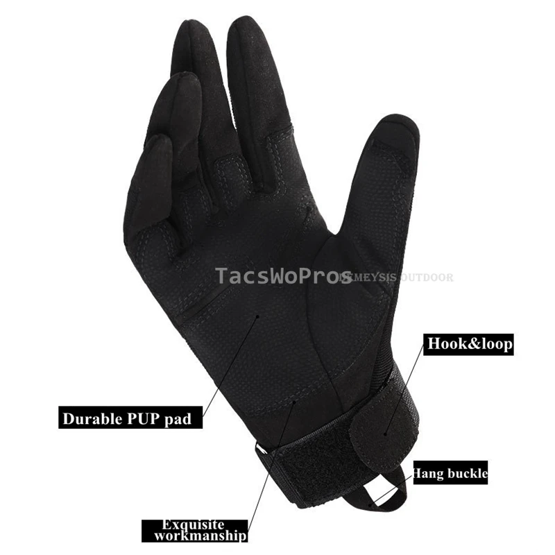 Guantes tácticos dedo completo antideslizantes para exterior