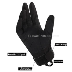 Guantes tácticos dedo completo antideslizantes para exterior