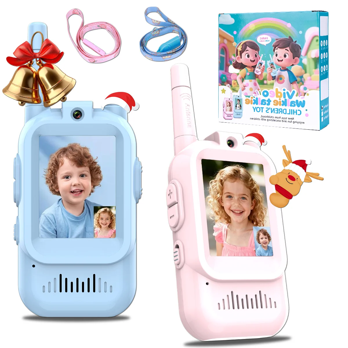 AIRITON Walkie talkie vídeo infantil recargable cambiador voz pantalla