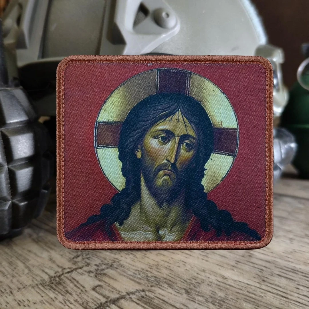 Parche táctico de Cristo Redentor, insignia de moral militar, gancho impreso de Jesús, mochila, decoración de ropa, pegatina, brazalete - imagen 5