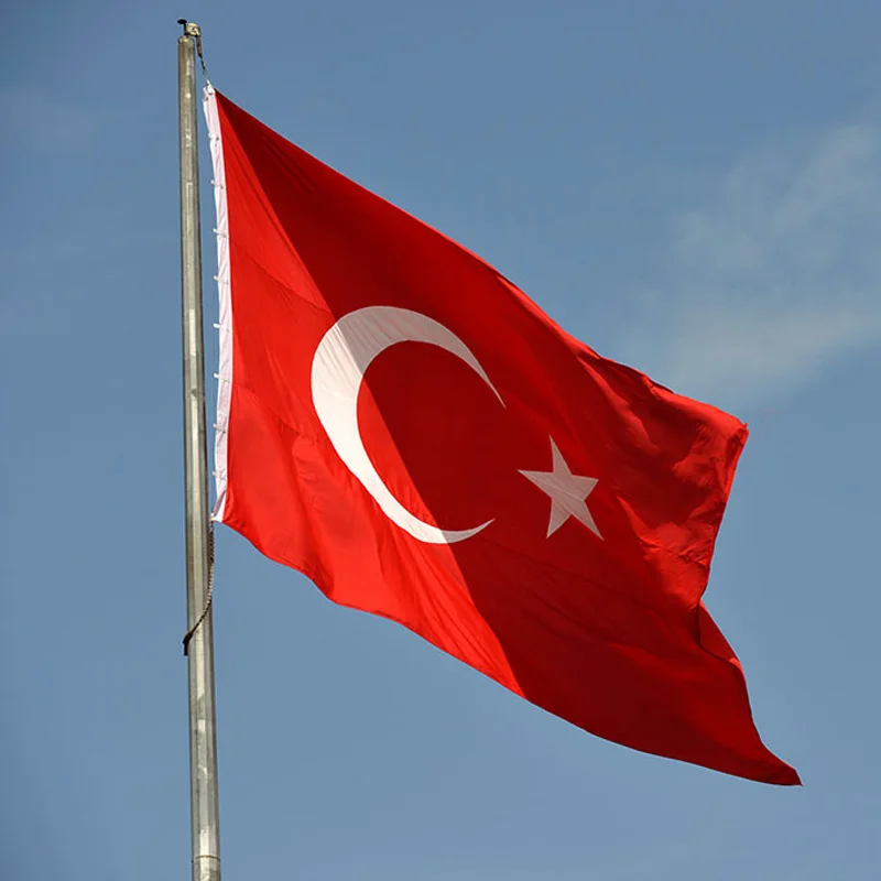 5 unids/lote bandera nacional de Turquía 90x150cm bandera de Turquía bandera nacional de la República de Turquía al por mayor