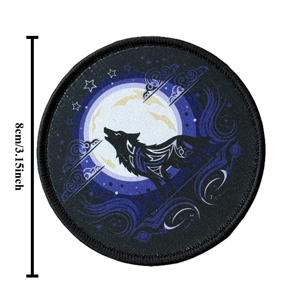 Parche de insignia de moral de lobo, brazalete con gancho impreso, emblema militar, ropa táctica, pegatinas para mochila - imagen 2