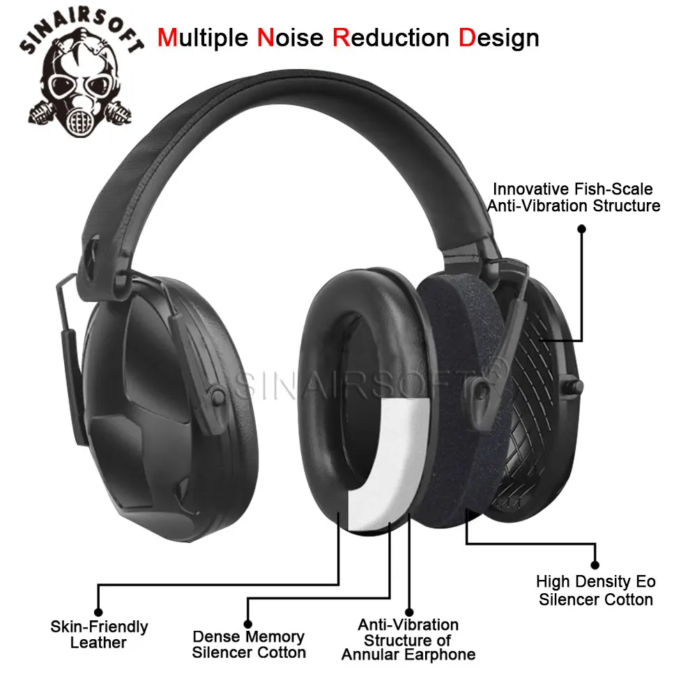 Auriculares de seguridad con reducción de ruido, protección auditiva NRR DB31 IPSC Shooter, orejeras para rango de disparo, auriculares con cancelación de ruido - imagen 5