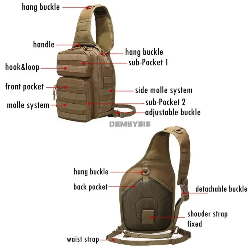 Bolsas Corssbody al aire libre multifuncional táctico entrenamiento de combate Sling bolso de hombro hombres mujeres senderismo Camping deportes bolsa de pecho - imagen 4
