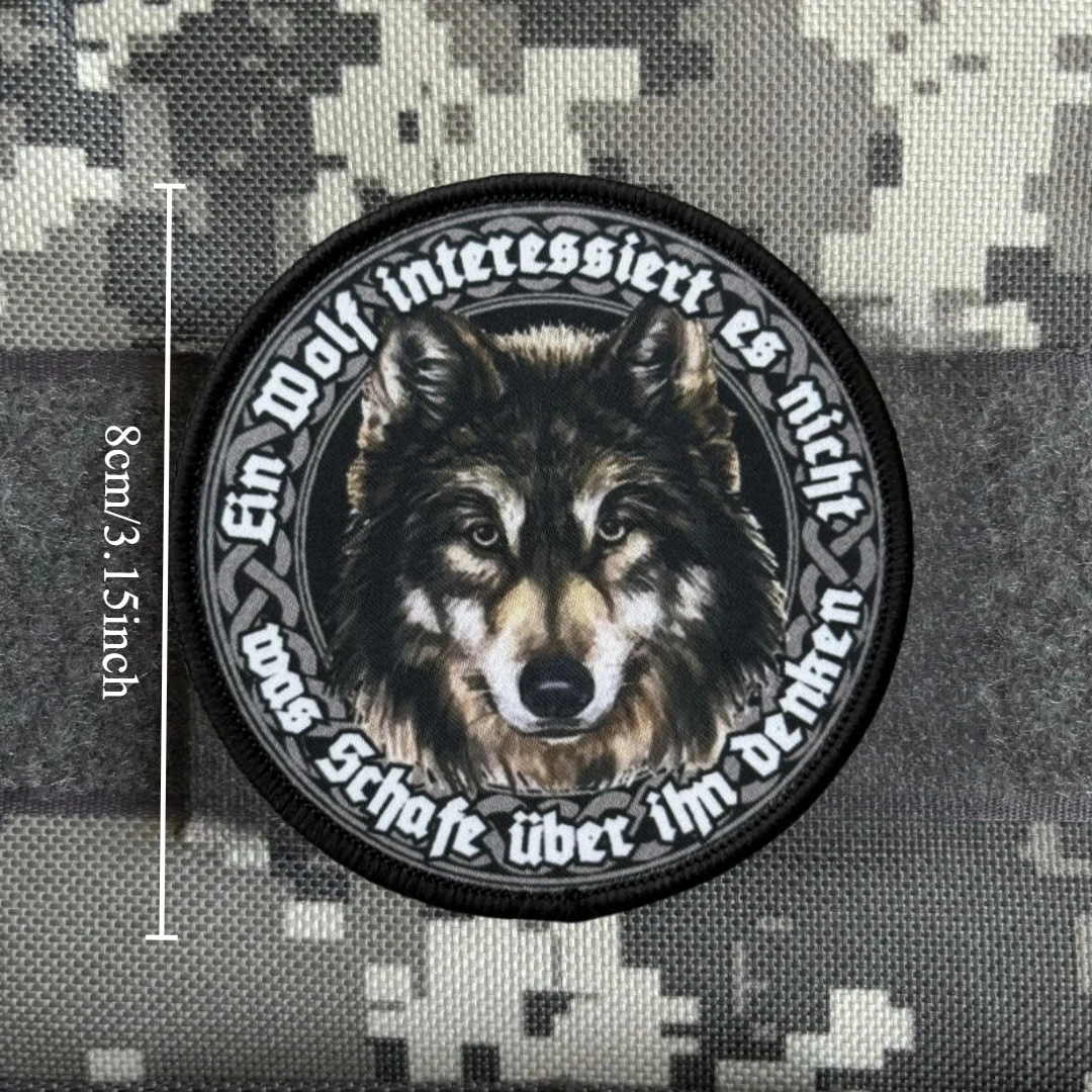 Parche táctico Wolf Morale con gancho y bucle, pegatina divertida para mochila con estampado de equipo 2A del ejército para ropa, brazalete militar - imagen 2