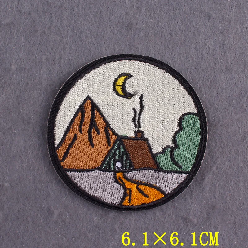 Parches para planchar en la ropa DIY Adventure calcomanías para ropa Camping, parches bordados para decoración de chaqueta - imagen 4