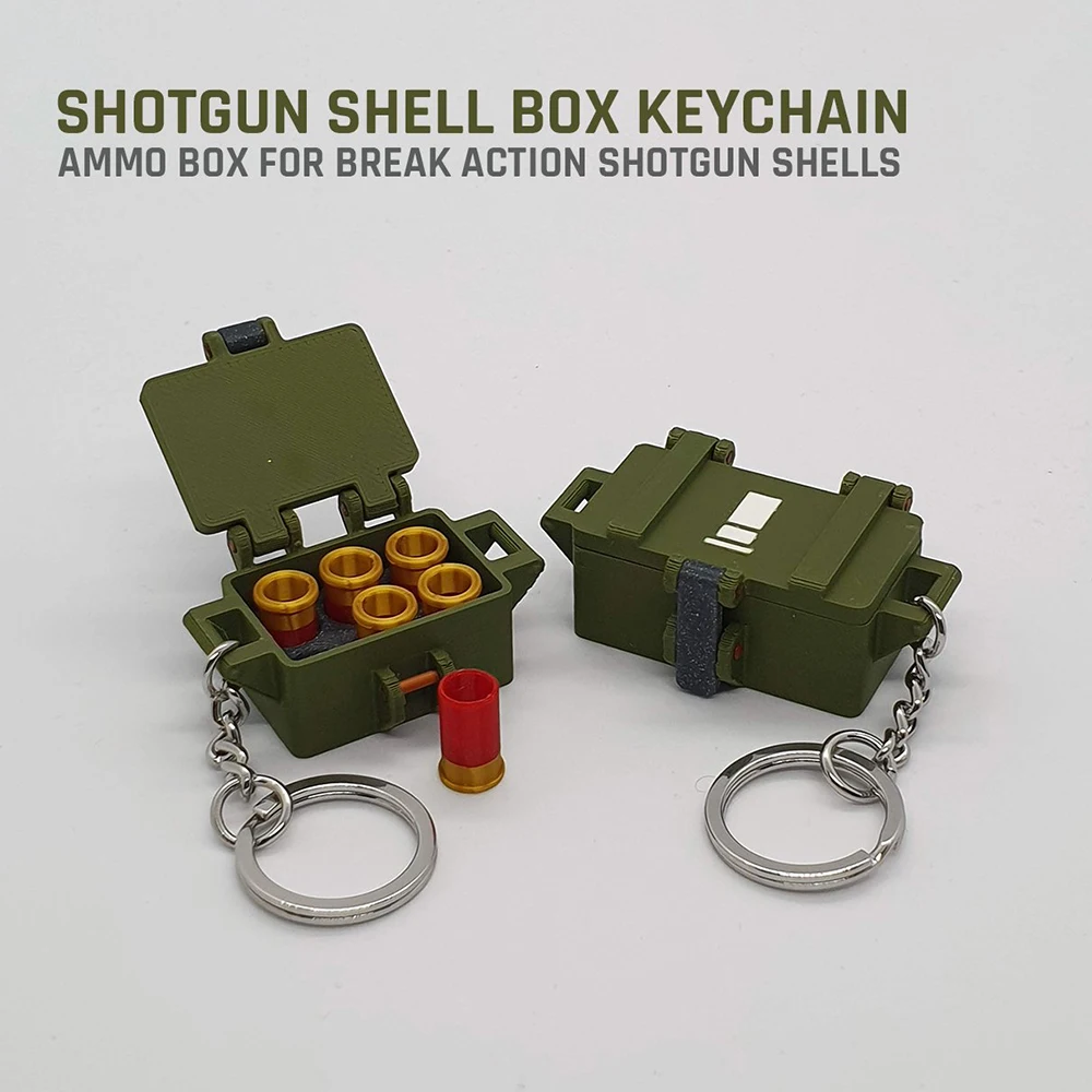 Llavero con caja de concha de escopeta, juguete de dos tamaños que sostiene 6 o 8 conchas, llavero impreso en 3D, juguetes de descompresión, colgante para mochila