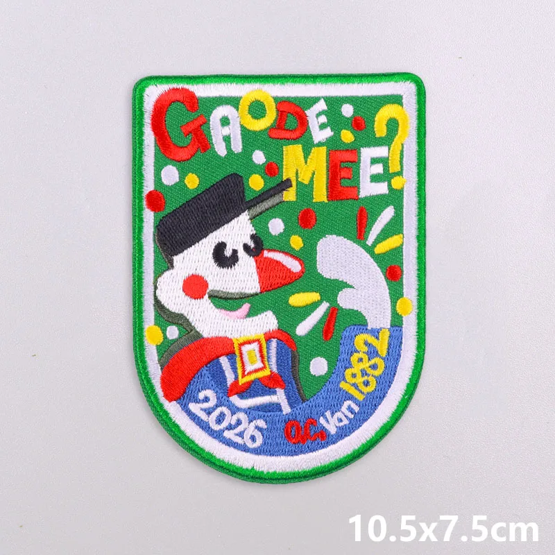 Parches bordados con emblema Oeteldonk/Kruikenstad/Brabant para ropa, parche bordado de rana de Carnaval de Países Bajos, parches para planchar - imagen 2