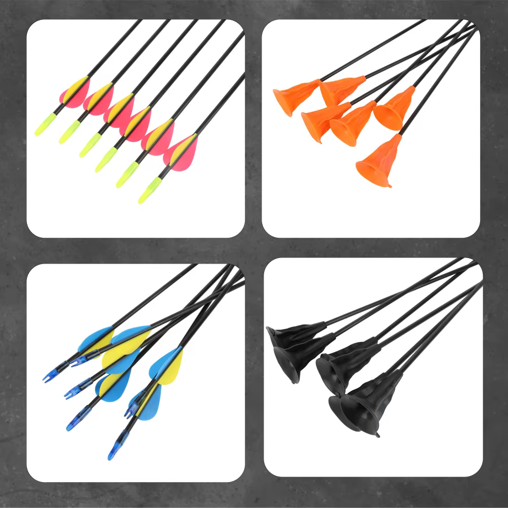 Arco recurve: flechas fibra de vidrio con ventosa y goma - imagen 3