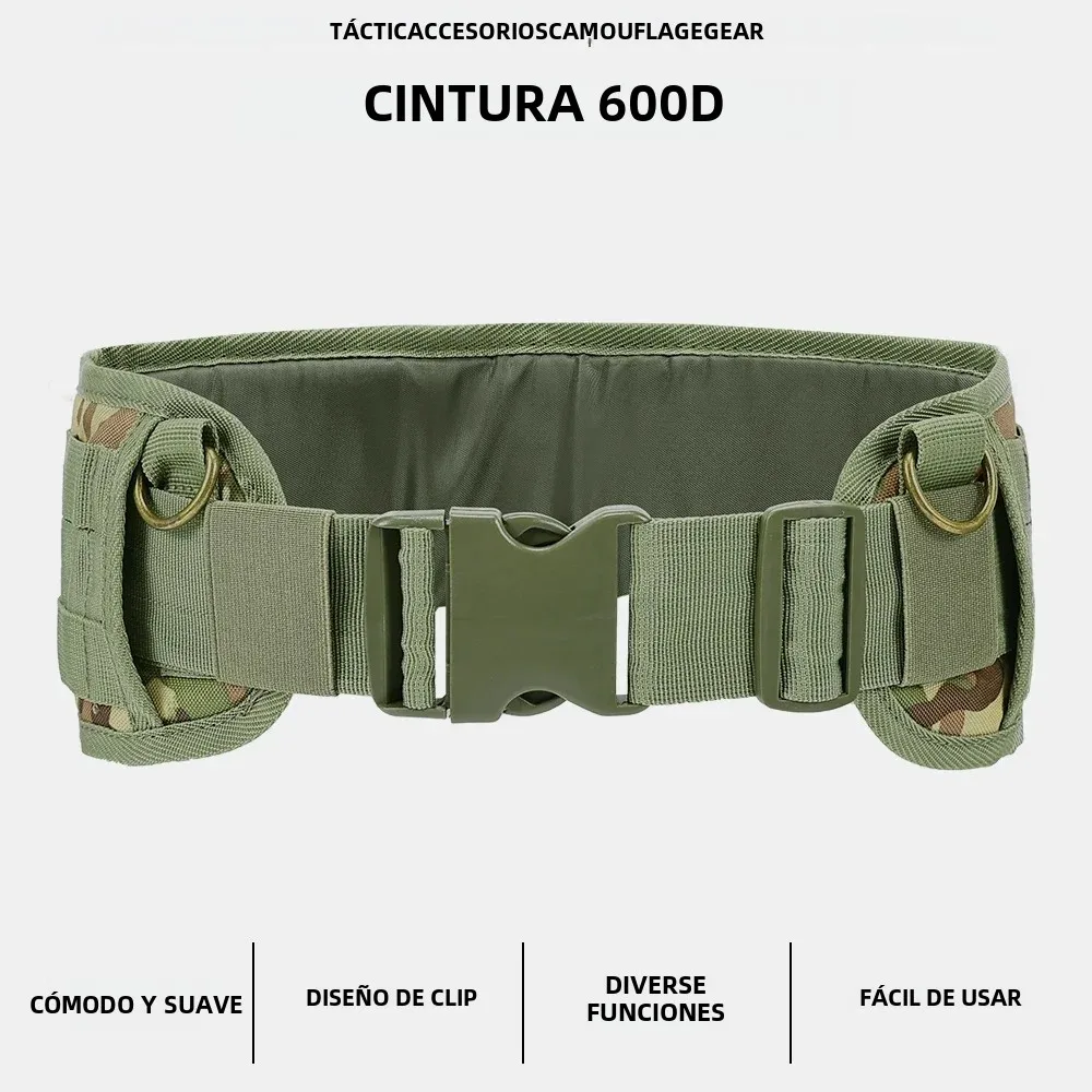 Cinturón Molle para hombre, cinturón exterior táctico acolchado CS, equipo multiusos, cinturones anchos, accesorios de ropa de caza - imagen 2