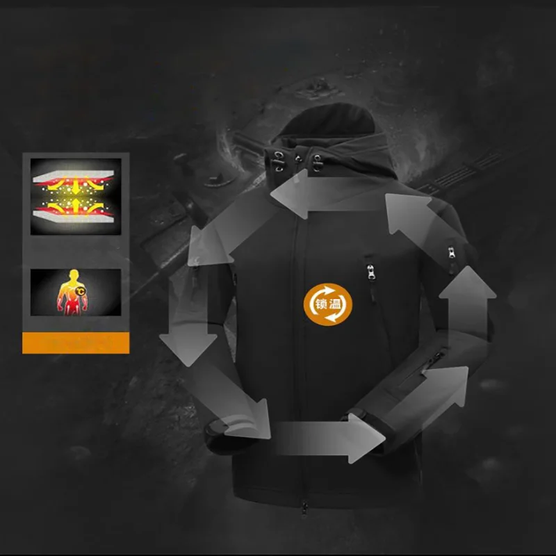 Conjunto de calor de piel de tiburón para exteriores, abrigo grueso de felpa de camuflaje, Top de carreras de otoño/invierno, no incluye patrón de logotipo de puño - imagen 2