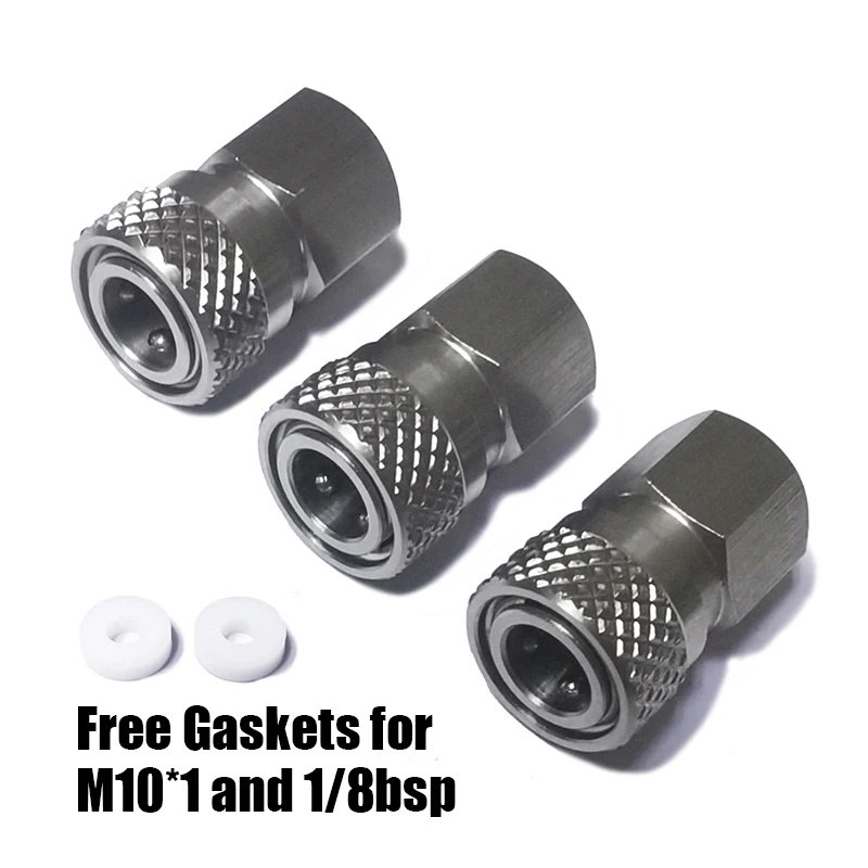 Adaptador de desconexión rápida hembra de acero inoxidable HPA, enchufe de pezón de 8mm 1/8NPT, M10 * 1, 1/8BSPP - imagen 4