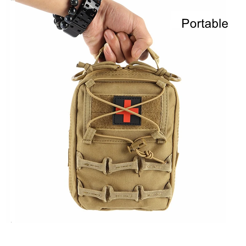 Bolsa médica táctica, riñonera Molle para correr al aire libre, Camping, Kits de primeros auxilios militares EDC, paquete de herramientas de supervivencia - imagen 5