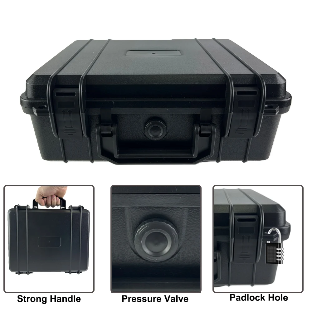 Caja de almacenamiento de pistola de munición portátil redonda 300, caja de almacenamiento de arma de fuego de carcasa dura bloqueable para accesorios de caza de calibre 9x19mm y 9mm - imagen 4