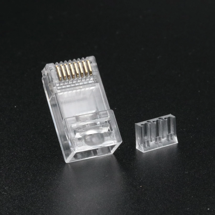 Xintylink-conector de cable ethernet rj45, conector de red lan cat6, conector rj 45 8p8c modular cat 6 utp sin blindaje, chapado en oro, 50 Uds. - imagen 2